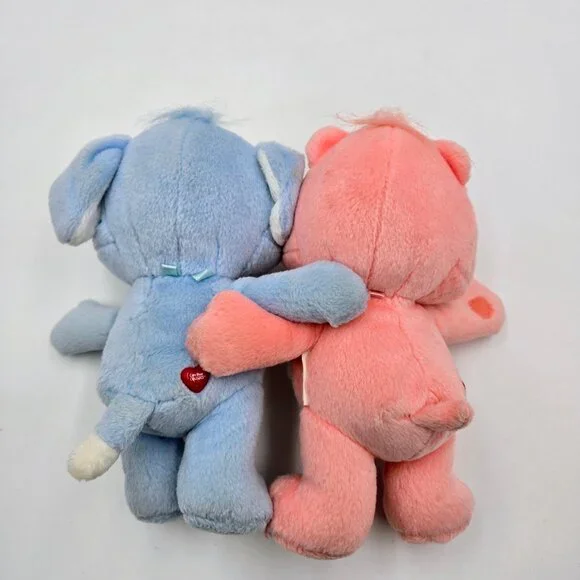 Care Bears Cuddle Pairs Cheer Bear And Loyal Heart Dog Plush 7” Vintage Read - Picture 11 of 14